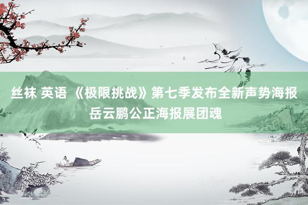 丝袜 英语 《极限挑战》第七季发布全新声势海报 岳云鹏公正海报展团魂