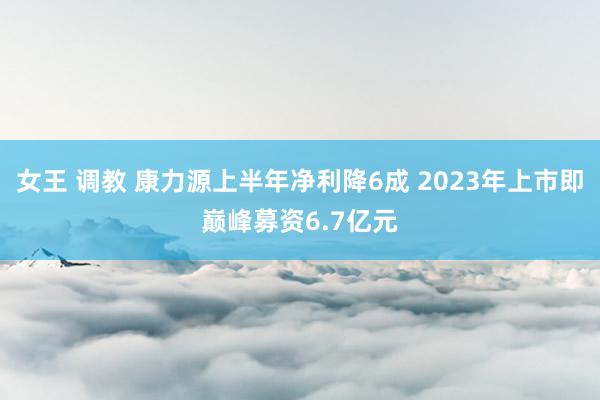 女王 调教 康力源上半年净利降6成 2023年上市即巅峰募资6.7亿元