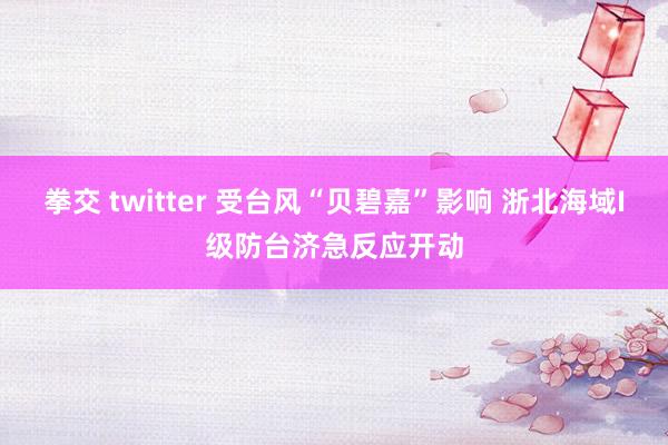 拳交 twitter 受台风“贝碧嘉”影响 浙北海域I级防台济急反应开动