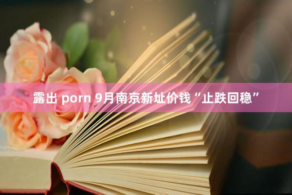 露出 porn 9月南京新址价钱“止跌回稳”