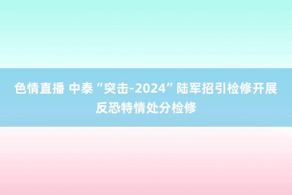 色情直播 中泰“突击-2024”陆军招引检修开展反恐特情处分检修