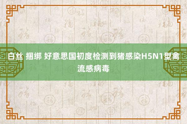 白丝 捆绑 好意思国初度检测到猪感染H5N1型禽流感病毒