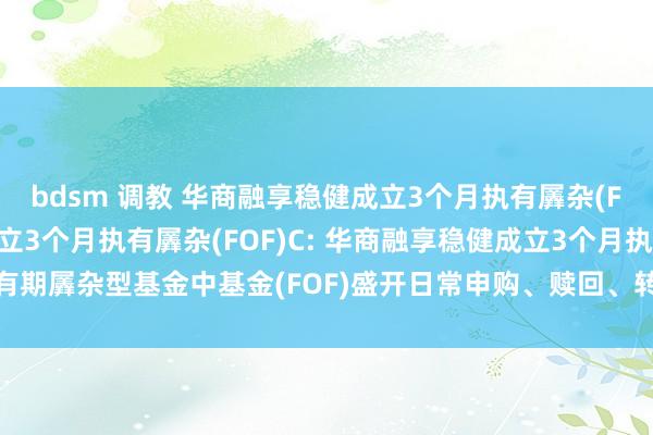 bdsm 调教 华商融享稳健成立3个月执有羼杂(FOF)A，华商融享稳健成立3个月执有羼杂(FOF)C: 华商融享稳健成立3个月执有期羼杂型基金中基金(FOF)盛开日常申购、赎回、转机及如期定额投资业务的公告