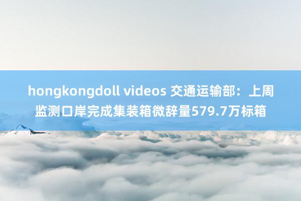 hongkongdoll videos 交通运输部：上周监测口岸完成集装箱微辞量579.7万标箱