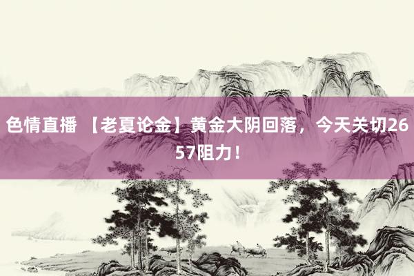 色情直播 【老夏论金】黄金大阴回落，今天关切2657阻力！