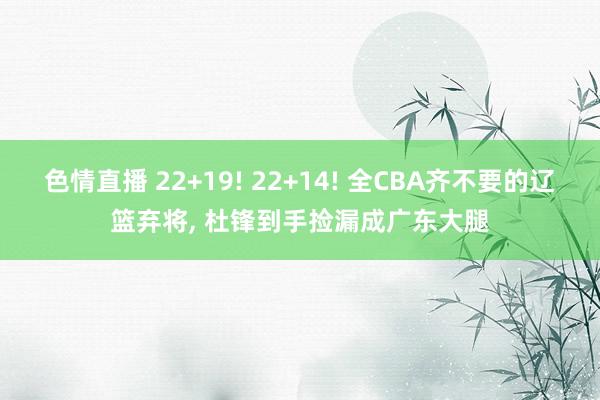 色情直播 22+19! 22+14! 全CBA齐不要的辽篮弃将， 杜锋到手捡漏成广东大腿