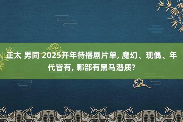 正太 男同 2025开年待播剧片单， 魔幻、现偶、年代皆有， 哪部有黑马潜质?