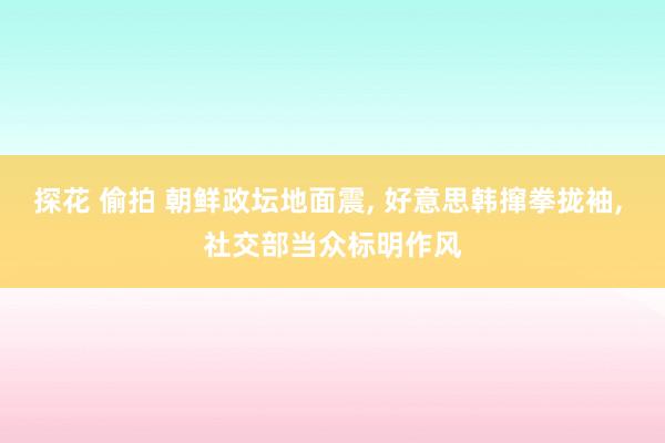 探花 偷拍 朝鲜政坛地面震， 好意思韩撺拳拢袖， 社交部当众标明作风