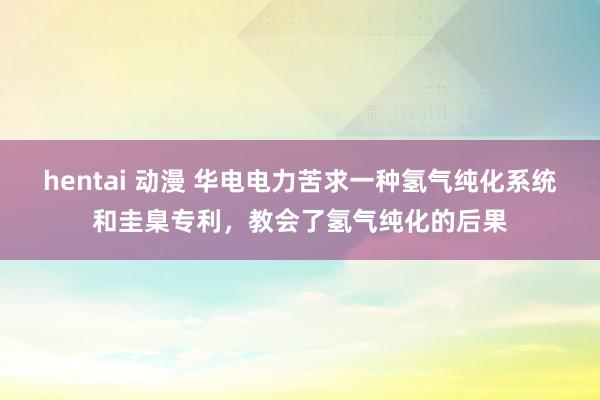 hentai 动漫 华电电力苦求一种氢气纯化系统和圭臬专利，教会了氢气纯化的后果